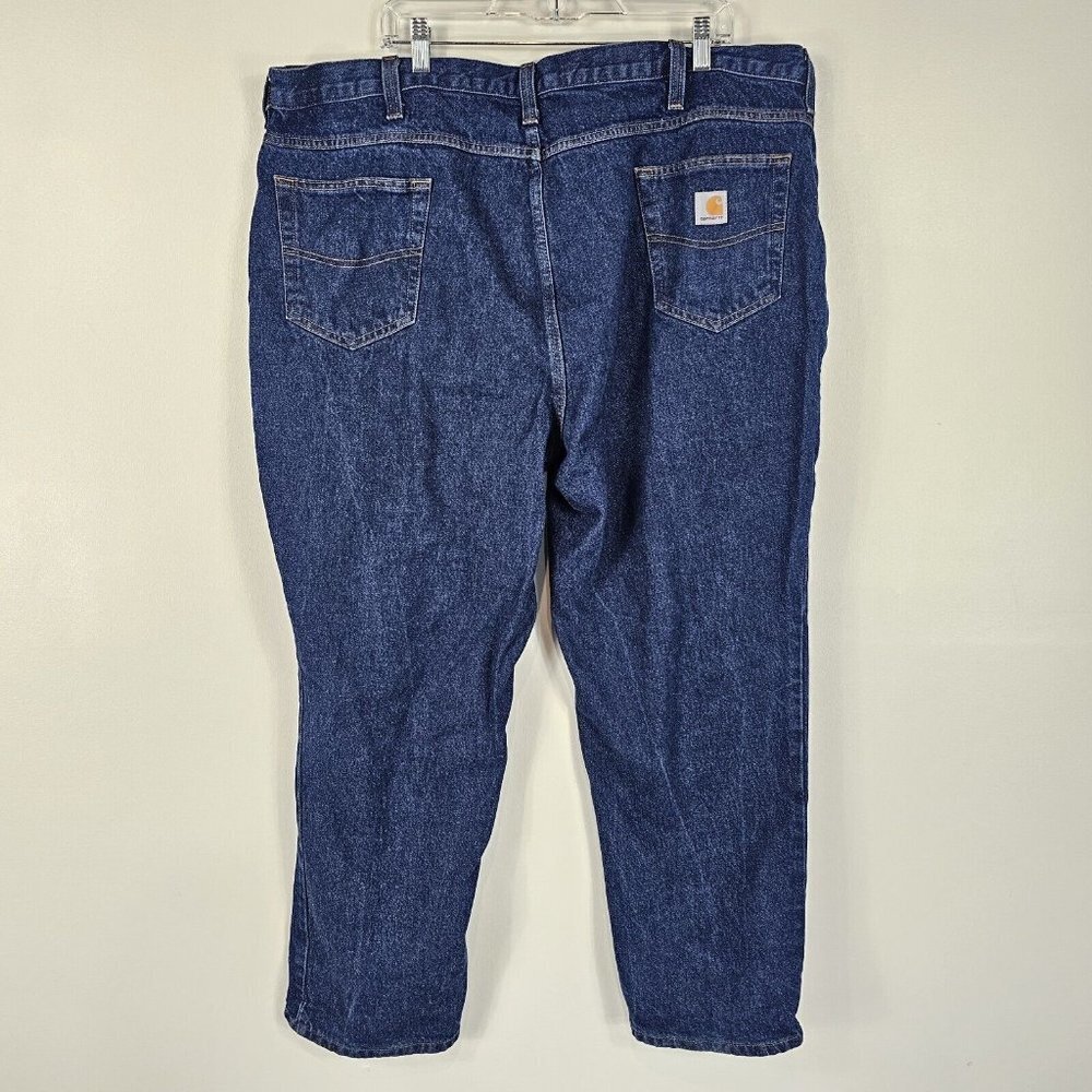 Carhartt Mens Relaxed Fit Jeans Size 44 X 30 Blue Denim Workwear Pants Cotton - Picture 7 of 13